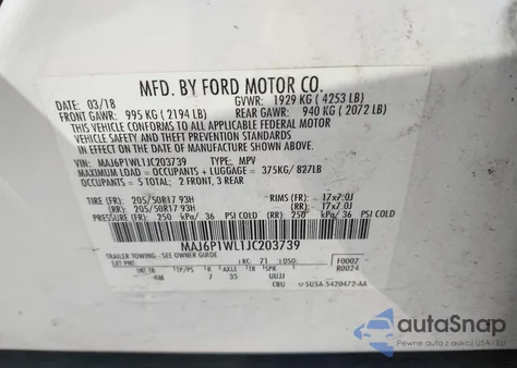 2018 Ford Ecosport Titanium from USA, damaged, VIN MAJ6P1WL1JC203739
